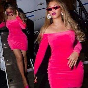 ADIDAS x IVY PARK Beyoncé Collection Bardot Velour Dress (RARE & COLLECTABLE) M
